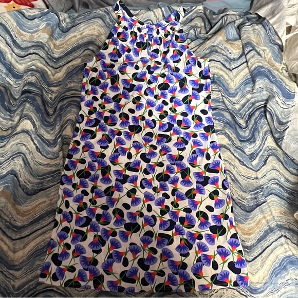 Jude Connally Lisa Tank Dress In Dancing Lillies Navy Large NWT - Picture 7 of 10